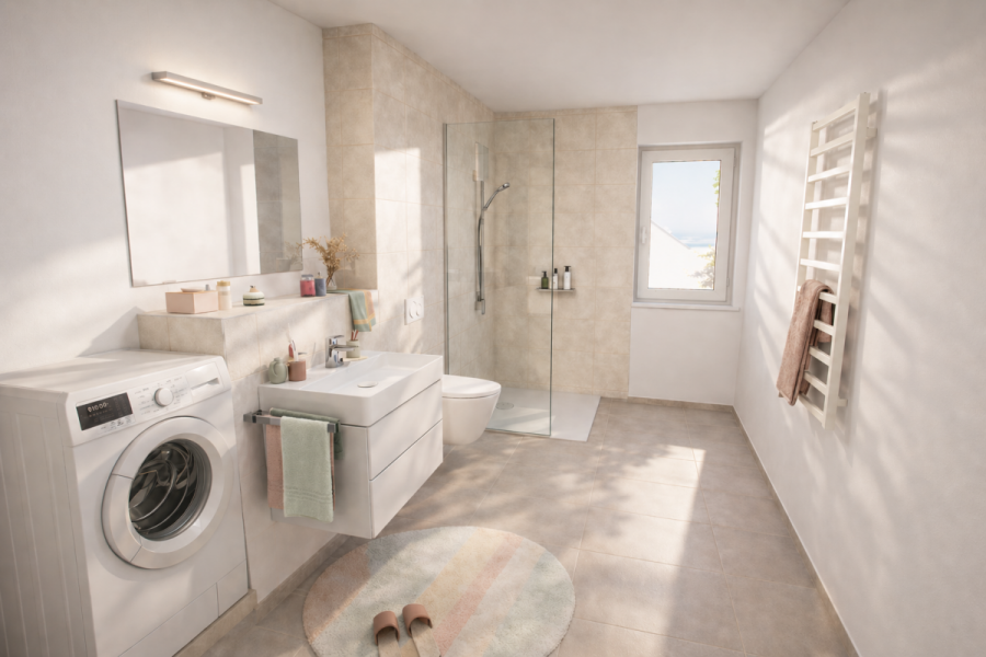 Helle 3-Zi-Wohnung mit Süd-West-Loggia – Betreutes Wohnen - Whg 6 Tageslichtbad (12728)