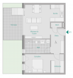 Renningen: Perfekte 2-Zimmer-Wohnung – ideal zu vermieten. - Grundriss Wohnung 2