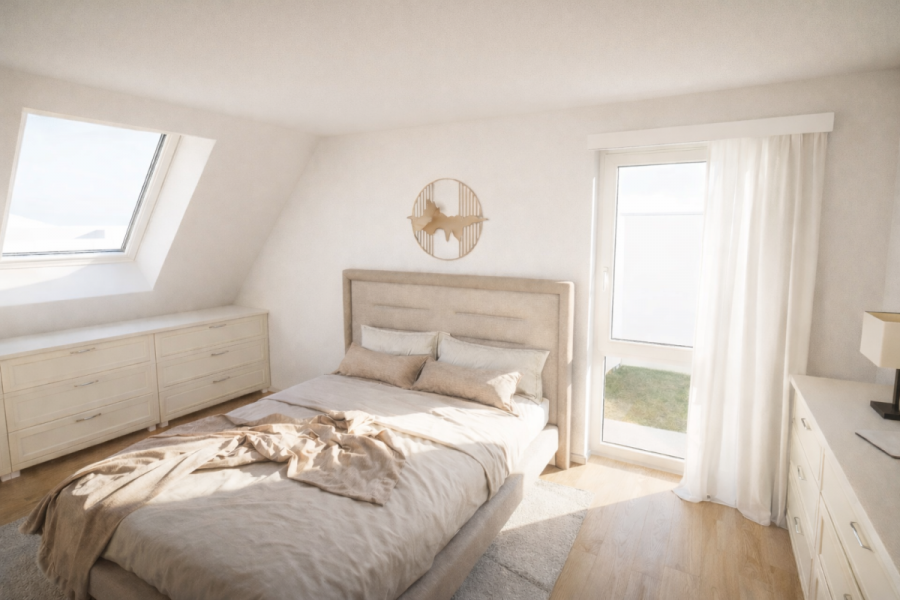 Stilvolles Zuhause für Familien & Paare mit hohen Ansprüchen: 4 Zimmer mitten in Herrenberg - Whg 8 Schlafzimmer 1.DG (10434)