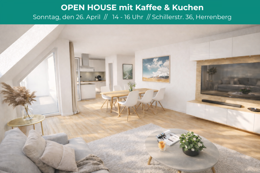 Stilvolles Zuhause für Familien & Paare mit hohen Ansprüchen: 4 Zimmer mitten in Herrenberg - OPEN HOUSE (7227)