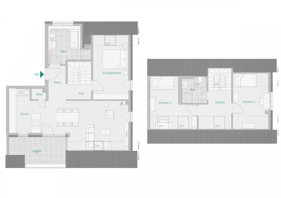 Stilvolles Zuhause für Familien & Paare mit hohen Ansprüchen: 4 Zimmer mitten in Herrenberg - Wohnung 8 mit Kamin - Haus 1 (8481)