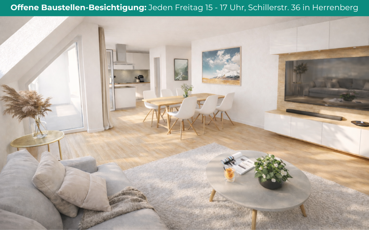 Stilvolles Zuhause für Familien & Paare mit hohen Ansprüchen: 4 Zimmer mitten in Herrenberg, 71083 Herrenberg, Dachgeschosswohnung
