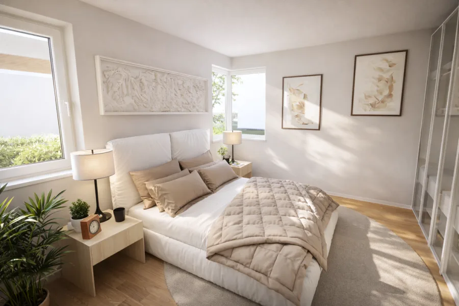 Ideale 3-Zimmer-Wohnung im betreuten Wohnen - Whg 4 - Schlafzimmer (13594)