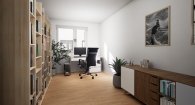 Betreutes Wohnen: Schöne 3-Zimmerwohnung mit Westbalkon - Büro - Wohnung 5