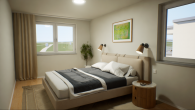 Betreutes Wohnen: Schöne 3-Zimmerwohnung mit Westbalkon - Einrichtungsbeispiel Schlafzimmer