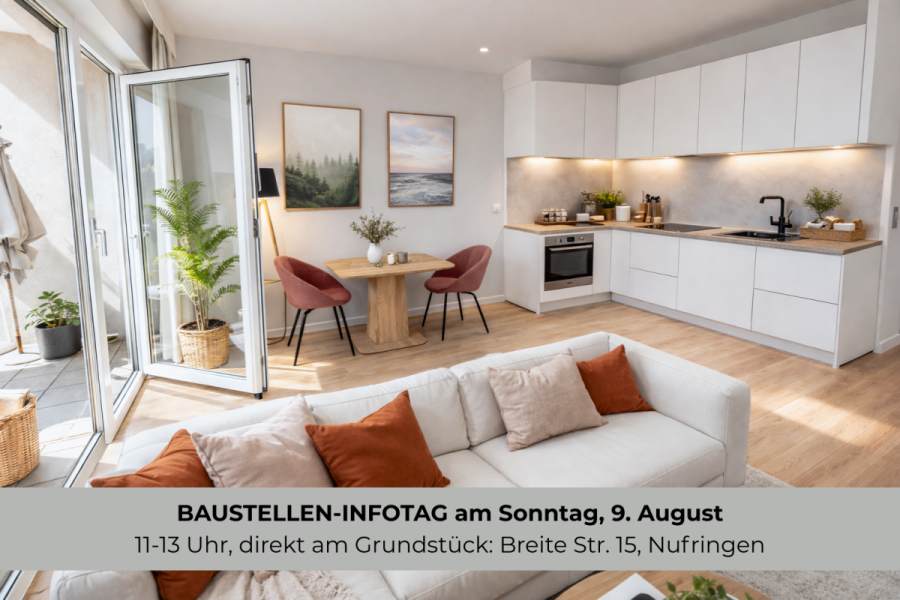 Kapitalanlage: Betreute 2-Zi-Wohnung + EBK - Whg 3 - Wohnraum (12677)