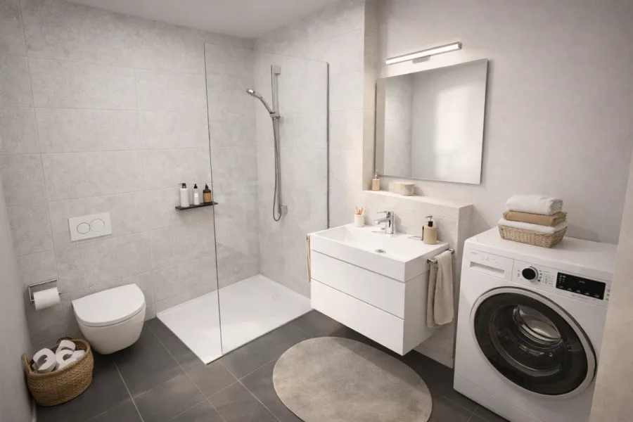 Kapitalanlage: Betreute 2-Zi-Wohnung + EBK – RESERVIERT - Whg 3 - Bad (13585)