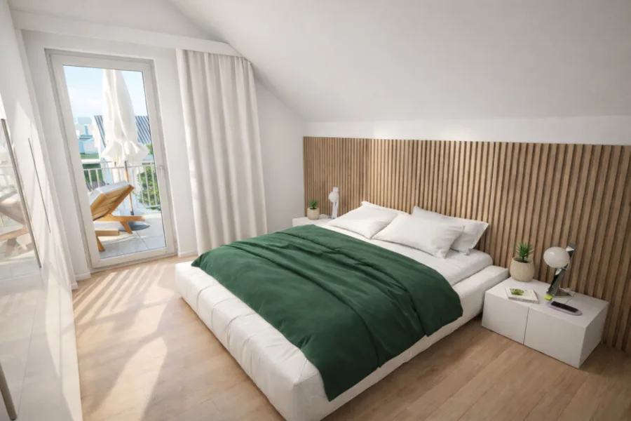 2-Zi-DG-Wohnung mit 2 Balkonen – KFW 40 QNG - Whg 9 Schlafen (13929)