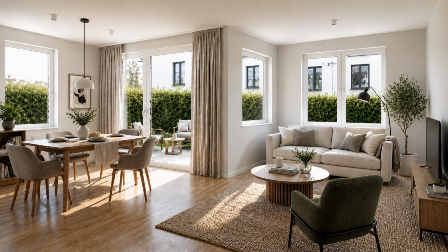 Kapitalanleger aufgepasst: Top vermietete 2-Zimmer-Wohnung im Betreuten Wohnen - Whg 3 - WohnEsszimmer (12974)