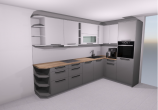 Küchenbeispiel 2 - Barrierefreie Neubau-2-Zimmerwohnung mit Ost-Terrasse – Helles Wohnen, inklusive Einbauküche & Gartenanteil