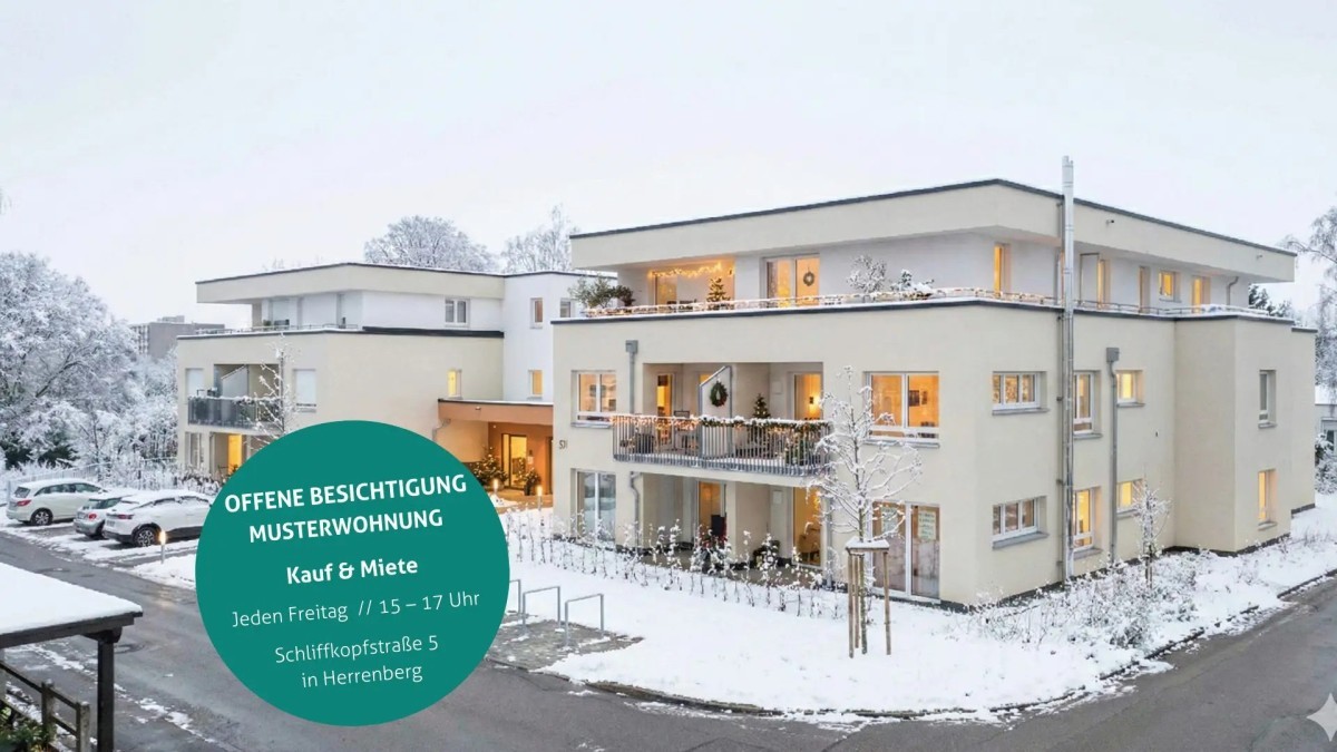 Barrierefreie Neubau-2-Zimmerwohnung mit Ost-Terrasse – Helles Wohnen, inklusive Einbauküche & Gartenanteil, 71083 Herrenberg, Erdgeschosswohnung
