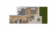 Betreutes Wohnen: Schöne 2-Zimmerwohnung mit Ostterrasse und kleinem Gartenanteil - Wohnung 5 - Haus 2